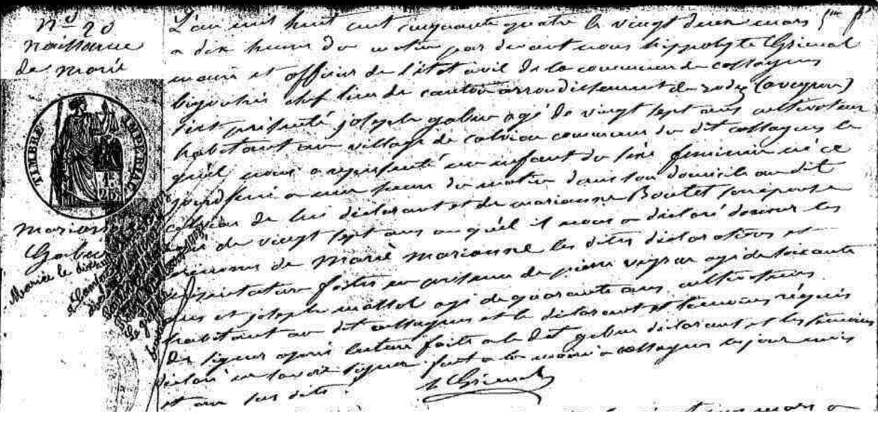 Acta de Nacimiento Marie Marianne Gaben 22-03-1854.gif